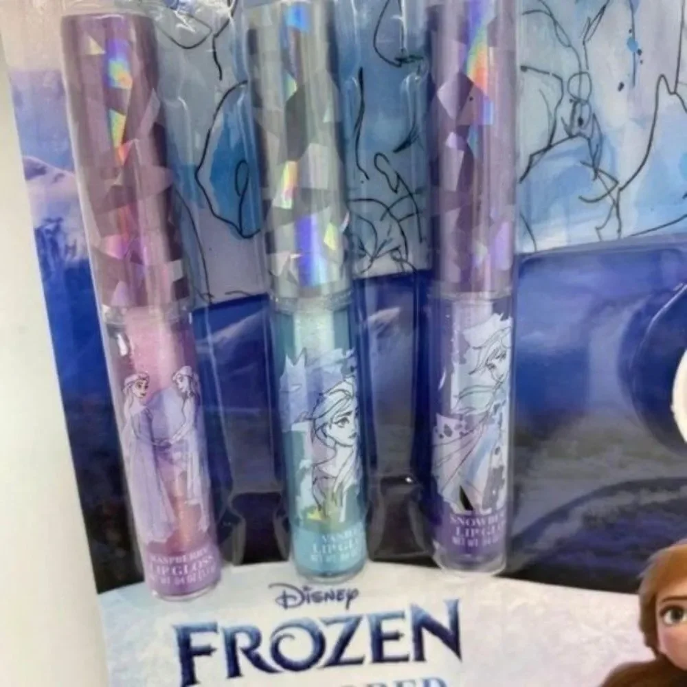 Disney Frozen Elsa and Anna Lip Gloss and Cosmetic Bag Gift Set New